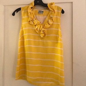 Kate Spade Silk ruffle neck shell